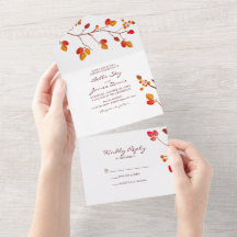Invitation de mariage minimaliste pour automne tou