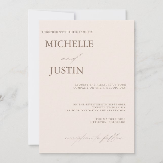Invitation de mariage minimaliste simple moderne (Devant)