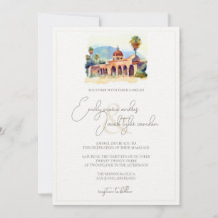 Invitation de mariage - Mission espagnole en aquar