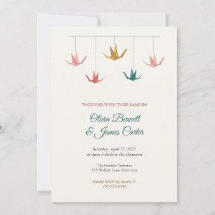 Invitation de mariage mobile en origami en forme d