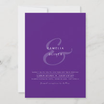 Invitation de mariage moderne Ampersand avec QR Co