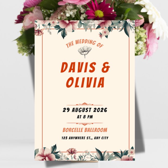 Invitation de mariage moderne et audacieuse - Élég (Modern Bold Wedding Invitation | Elegant Large Typography Design)
