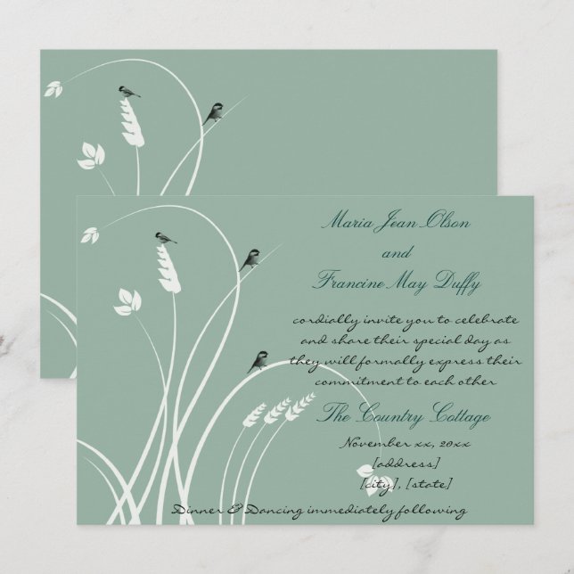 Invitation de mariage moderne et élégante (Devant / Derrière)
