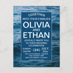 Invitation de mariage moderne marine navy