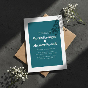 Invitation de mariage moderne sarcelle
