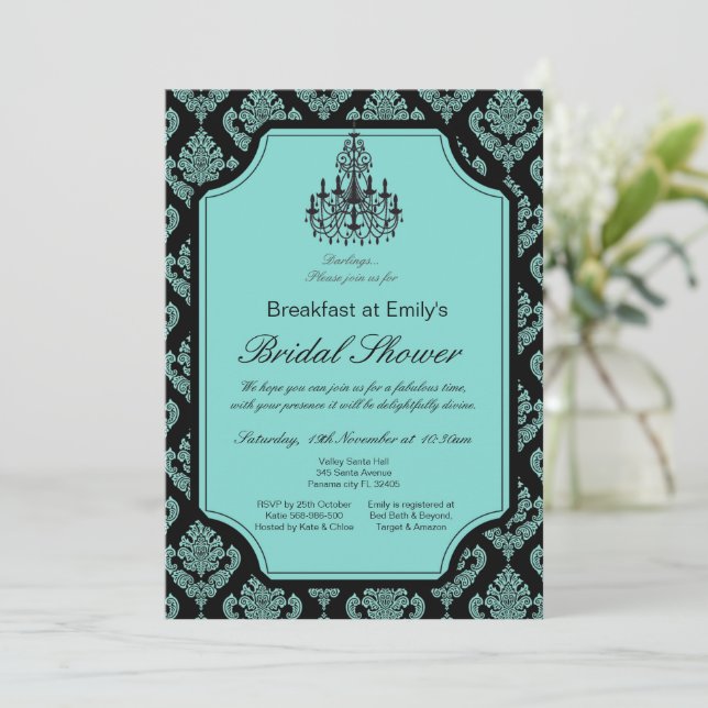 Invitation de mariage modifiable petit-déjeuner br (Debout devant)