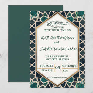 Invitation de mariage mosaïque islamique