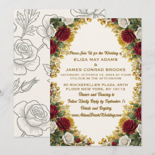 Invitation de mariage New York Rose