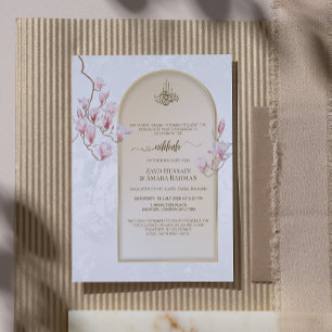Invitation de mariage Nikkah élégante Magnolias