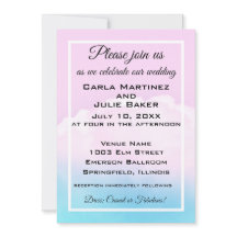 Invitation de mariage nuageuse