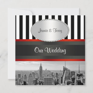 Invitation de mariage NYC Skyline BW Black White S