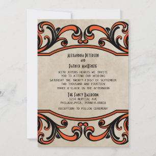 Invitation de mariage Orange Gothique