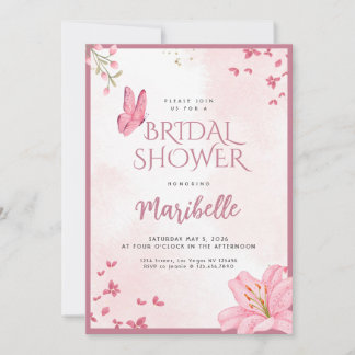 Invitation de mariage papillon floral