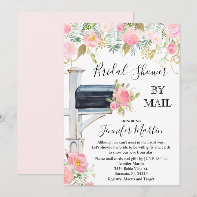 Invitation de mariage par la poste (Devant / Derrière)