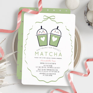 Invitation de mariage parfaite Matcha Kawaii Bow F