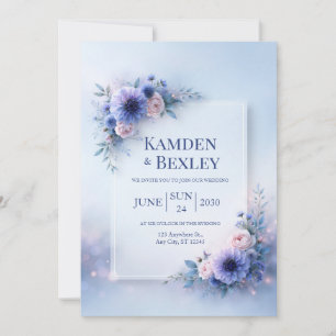 Invitation de mariage pastel Dahlia lavande