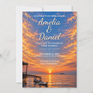 Invitation de mariage personnalisée au coucher du