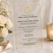 Invitation de mariage personnalisée en acrylique c