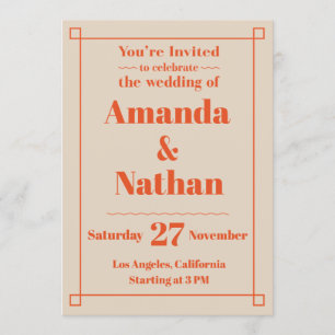 Invitation de mariage personnalisée minimaliste ré