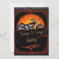 Invitation de mariage personnalisée pour motard