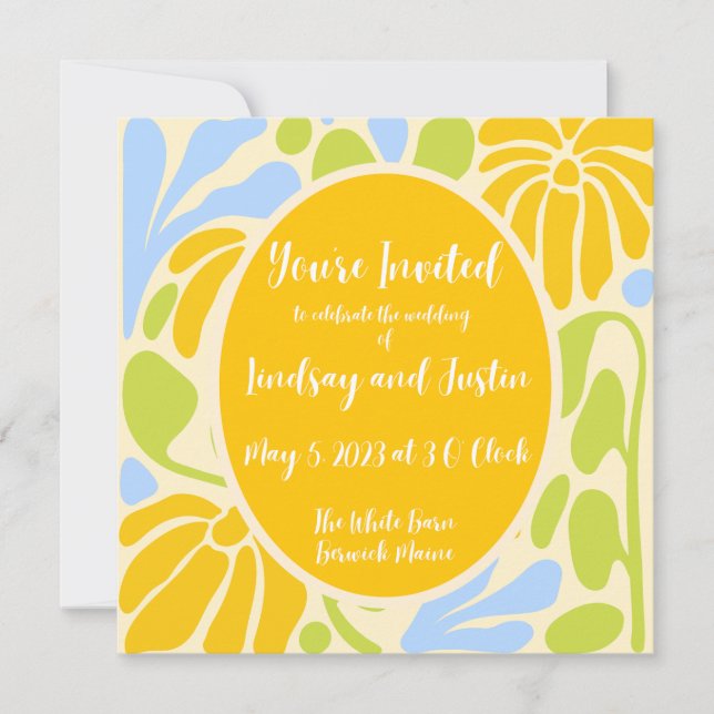 Invitation de mariage personnalisée Style rétro (Devant)