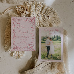 Invitation de mariage photo de jardin floral color