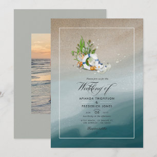 Invitation de mariage photo de plage d'été frais