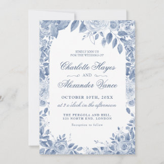 Invitation de mariage photo florale élégante et po