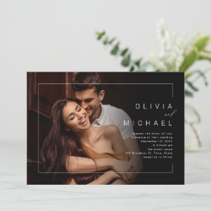Invitation de mariage photo minimaliste chic moder