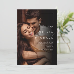 Invitation de mariage photo minimaliste chic moder