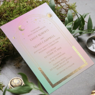 Invitation de mariage Photo Soleil Lune Étoiles Pa
