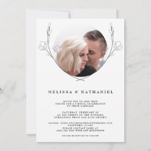 Invitation de mariage photo virtuelle florale bota