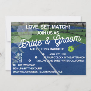 Invitation de mariage Pickleball - Sport de terrai