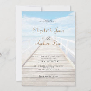 Invitation de mariage plage Mariage bord de mer/bo