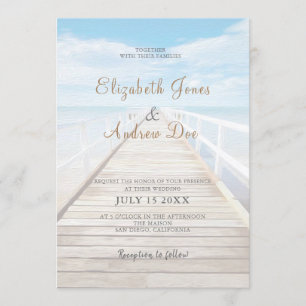 Invitation de mariage plage Mariage bord de mer/bo