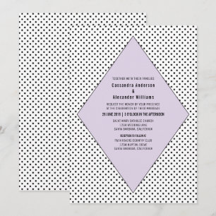Invitation de mariage Pois moderne Lilac