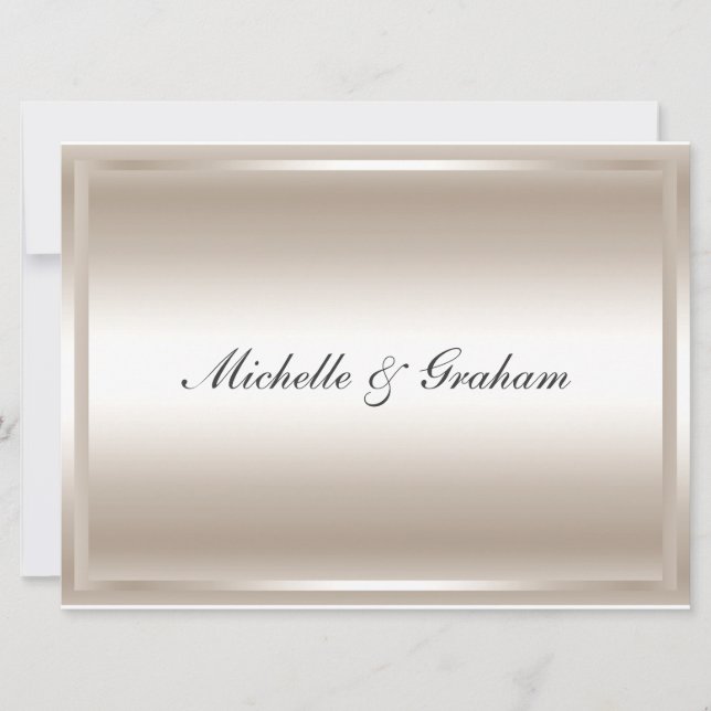 Invitation de mariage populaire d'argent (Devant)