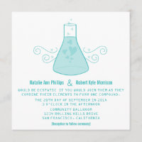 Invitation de mariage pour la chimie douce Aqua