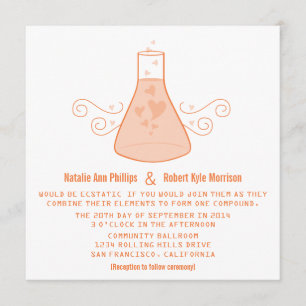 Invitation de mariage pour la chimie douce orange