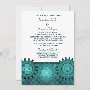 Invitation de mariage pour les engrenages de vapeu
