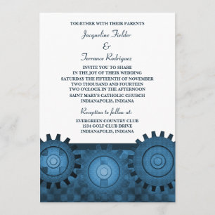 Invitation de mariage pour les engrenages en vapeu