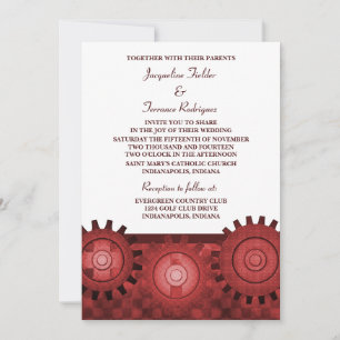 Invitation de mariage pour les engrenages en vapeu