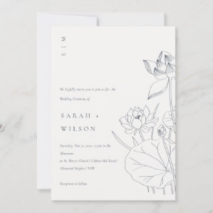 Invitation de mariage pour Nénuphar floral minimum