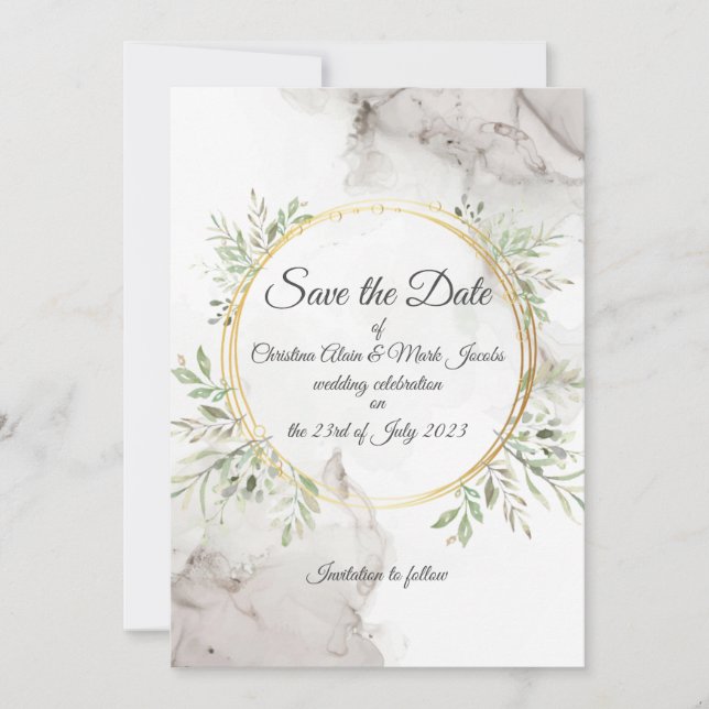 Invitation de mariage pour réserver la date (Devant)
