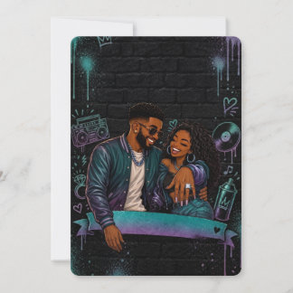 Invitation de mariage pour un couple noir avec gra