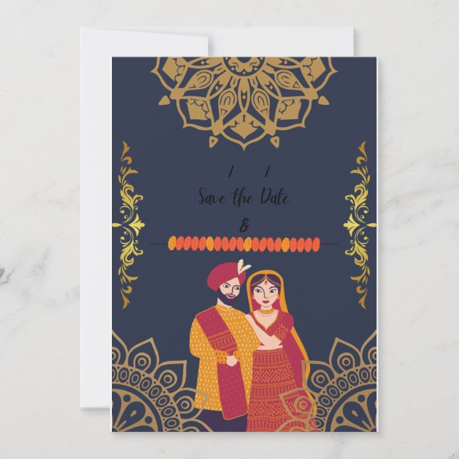 Invitation de mariage punjabi (Devant)