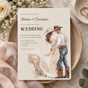 Invitation de mariage Ranch Western