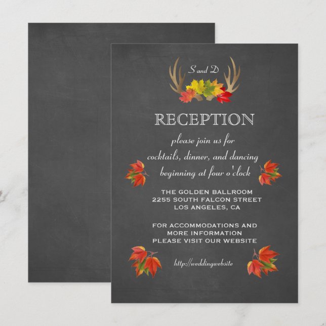 Invitation de mariage | Réception de mariage rusti (Devant / Derrière)