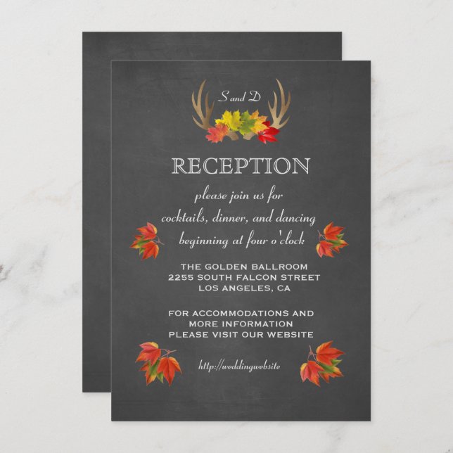 Invitation de mariage | Réception Rustique Bois de (Devant / Derrière)