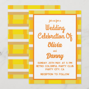 Invitation de mariage rétro des années 70 Groovy S